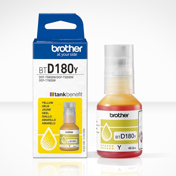Botella Tinta Brother BTD180Y Amarillo Original Botella Tinta Brother BTD180Y Amarillo Original
